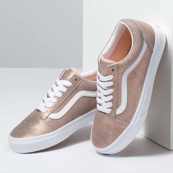 vans old skool light grey rose gold